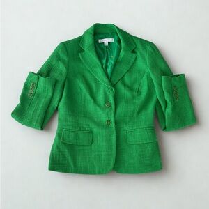 Women’s New York & Company Green Blazer Long Sleeve Collard Two Button Jacket
